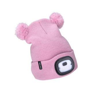 Gorro con lámpara frontal Extol Kids rosa