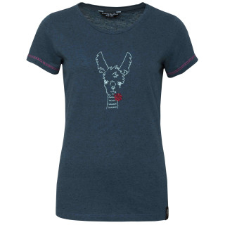 Camiseta de mujer Chillaz Gandia Happy Alpaca azul oscuro Darkblue