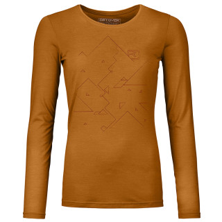 Camiseta de mujer Ortovox 185 Merino Tangram Ls W naranja sly fox