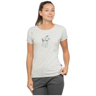 Camiseta de mujer Chillaz Saile Chalkbag Flower gris Light Grey Melange