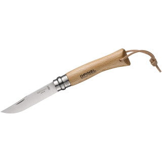 Cuchillo Opinel Vri N°07 Mango inox haya + cordón cuero