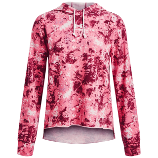 Sudadera de mujer Under Armour Rival Terry Print Hoodie rosa Pace Pink/White