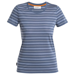 Camiseta de mujer Icebreaker Women Wave SS Tee Stripe azul Dawn/Kyanite/Snow/S