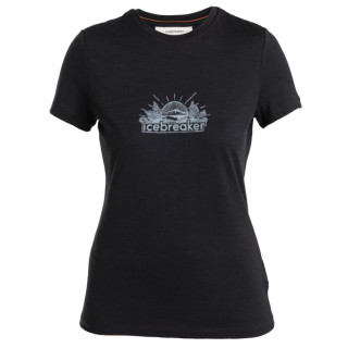 Camiseta funcional de mujer Icebreaker Women Merino 150 Tech Lite III SS Tee IB Grown Naturally negro Black