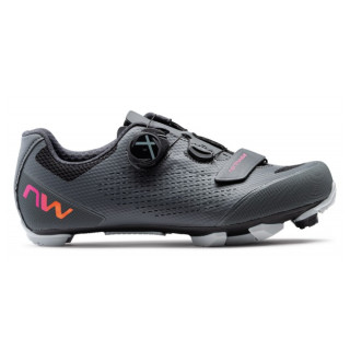 Zapatillas de ciclismo para mujer Northwave Razer 2 Wmn gris/rosa Dark Grey/Neon Red