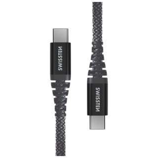 Cable de carga y datos Swissten Kevlar USB-C/USB-C 1,5 m gris oscuro Antracit