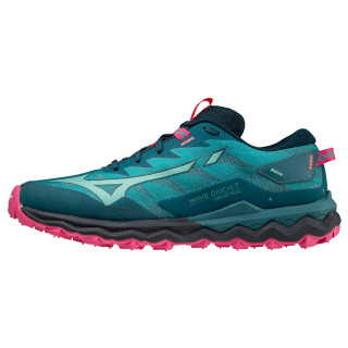 Zapatillas de carrera para mujer Mizuno Wave Daichi 7 verde Gulf Coast/Lagoon/Pink Peacock