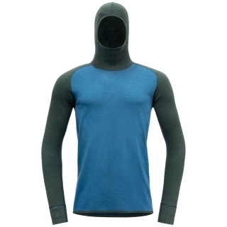 Camiseta funcional de hombre Devold Kvitegga Merino 230 Hoodie Man azul WOODS/BLUE