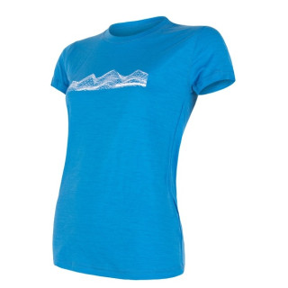 Camiseta funcional de mujer Sensor Merino Active PT Mountains azul Blue