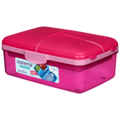 Caja de merienda Sistema Lunche Quaddie 1,5 l rosa