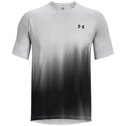 Camiseta funcional de hombre Under Armour Tech Fade SS gris/negro Halo Gray / Black / Black