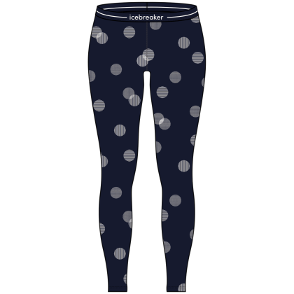 Calzoncillos funcionales de mujer Icebreaker W Mer 260 Vertex Leggings FallFlakes azul oscuro Midnight Navy/Snow/J