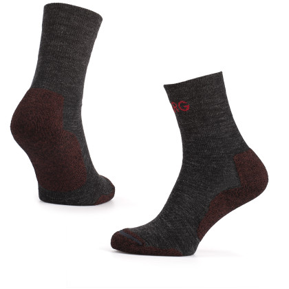 Calcetines de mujer Warg Trek Merino gris/rojo