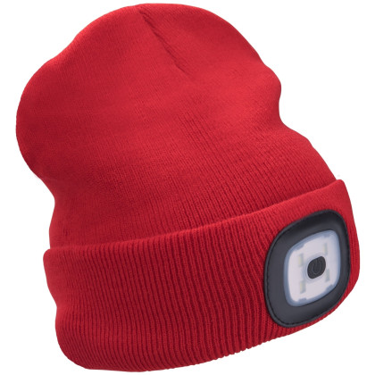 Gorro con lámpara frontal Extol Light rojo Red