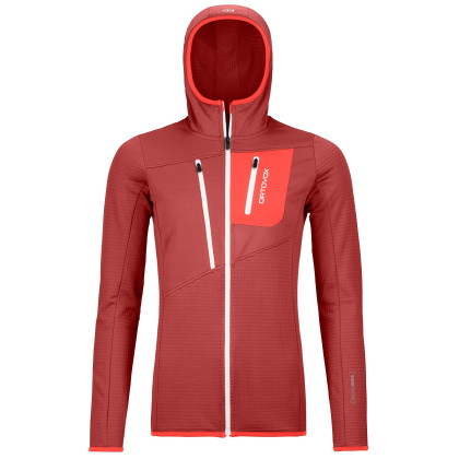 Sudadera de mujer Ortovox Fleece Grid Hoody W's 2023 naranja blush