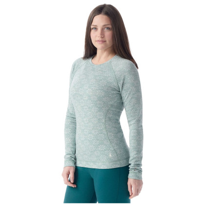 Camiseta funcional de mujer Smartwool W Classic Thermal Merino BL Crew Boxed verde claro arctic green digi snow