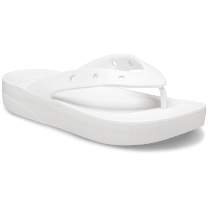 Chanclas de mujer Crocs Classic Platform Flip W blanco White