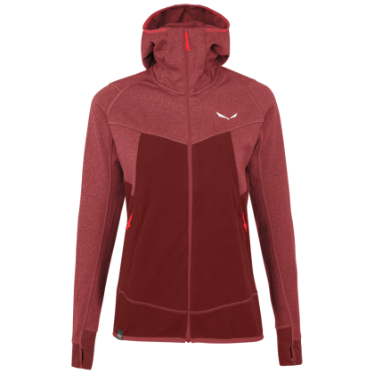 Sudadera de mujer Salewa Puez Hybrid PL W FZ rojo oscuro 1575 - syrah melange