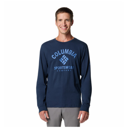 Camiseta de hombre Columbia Rockaway River™ Graphic Ls Tee azul oscuro Coll Navy, Athletic Arch