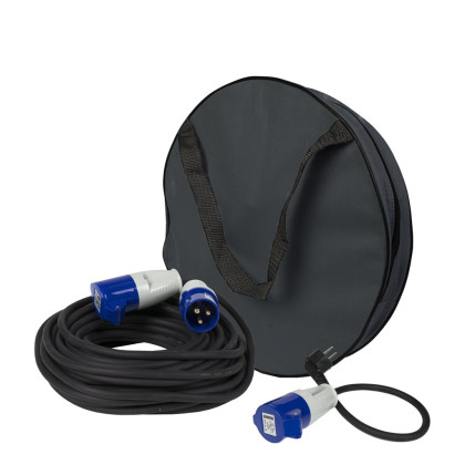 Cable alargador Gimeg elektraKaravan prodlužovačka 20m s obalem + adapter 35cm negro/azul black