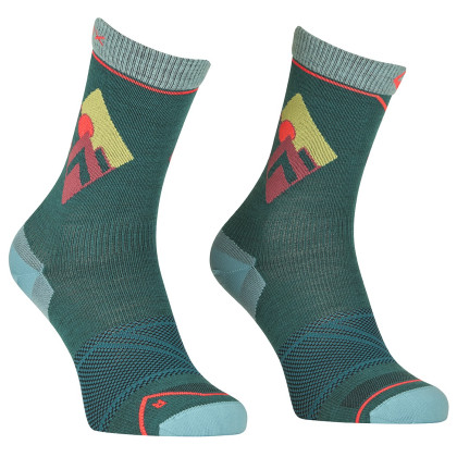 Calcetines de mujer Ortovox Alpine Light Comp Mid Socks W verde oscuro Pacific Green