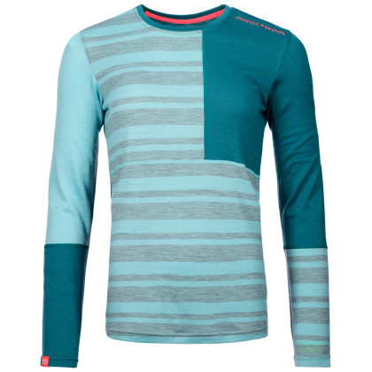 Camiseta funcional de mujer Ortovox W's 185 Rock'N'Wool Long Sleeve azul claro IceWaterfall