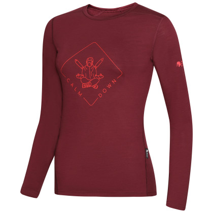 Camiseta de mujer Zulu Merino Buddha 160 Long burdeos Wine