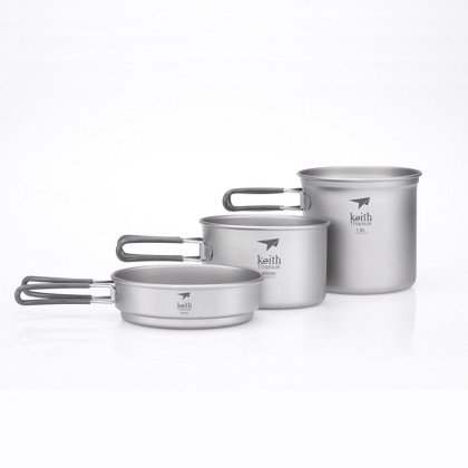 Vajilla Keith Titanium Titanium pot and Pan Cook Set 3-Piece gris