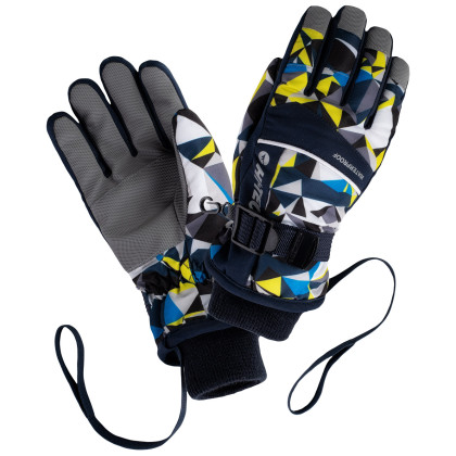 Guantes para niños Hi-Tec Harri Jr azul/gris Dress Blue/Skydiver/Sulphur Spring