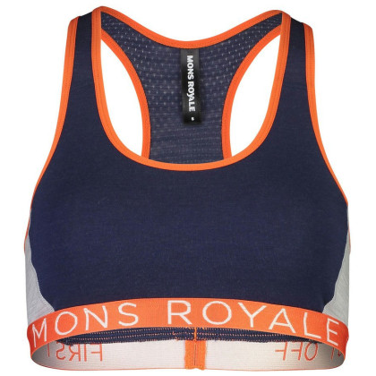 Sujetador Mons Royale Sierra Sports Bra (2020) azul/naranja Navy/OrangeSmash