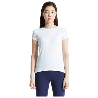 Camiseta funcional de mujer Under Armour HG Armour SS blanco White / / Metallic Silver