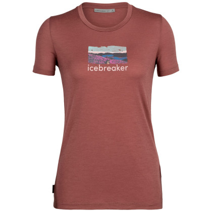 Camiseta de mujer Icebreaker Women Tech Lite II SS Tee Trailhead rojo grape