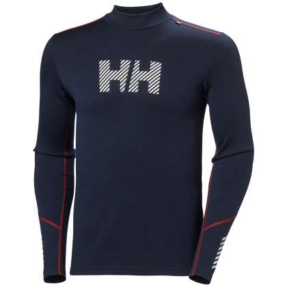 Camiseta funcional de hombre Helly Hansen Lifa Merino Midw Logo azul oscuro Navy