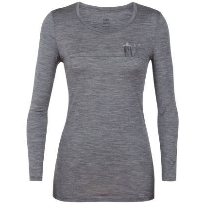 Camiseta de mujer Icebreaker Women`s Tech Lite LS Low Crewe gris GritstoneHthr