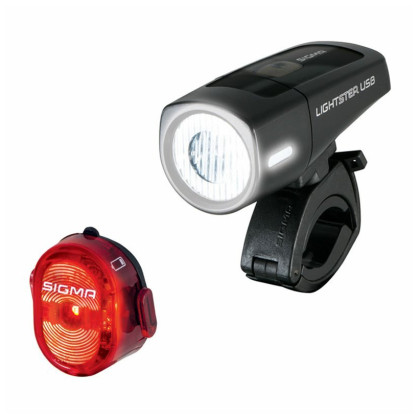 Luz delantera / trasera Sigma Lightster USB + Nugget II. negro