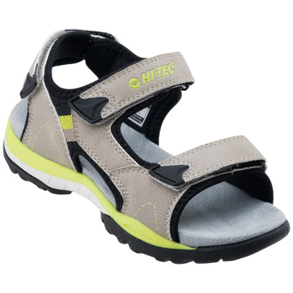 Sandalias para niños Hi-Tec Maleni Jr gris/amarillo Black/Sand/Lime Yellow