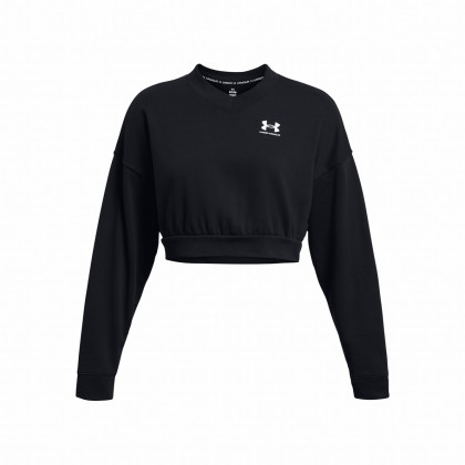 Sudadera de mujer Under Armour Rival Terry OS Crop Crw negro Black/White