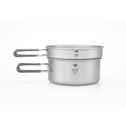 Vajilla Keith Titanium Titanium Pot and Pan Cook Set 2-piece gris