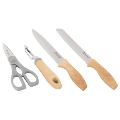 Juego de cuchillos Outwell Chena Knife Set Peeler Scissor marrón