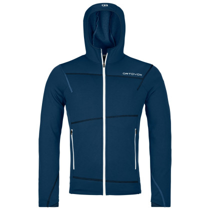 Sudadera funcional de hombre Ortovox Fleece Light Hoody M azul oscuro deep ocean