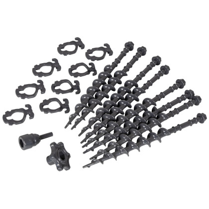 Juego de estaquillas Bo-Camp Screw pegs set 8 pcs gris oscuro Grey