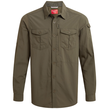 Camisa de hombre Craghoppers NosiLife Adventure Long Sleeved Shirt III verde Woodland Green