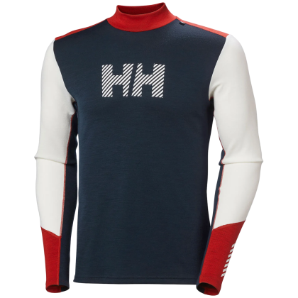 Camiseta funcional de hombre Helly Hansen Lifa Merino Midw Logo blanco/azul Offwhite