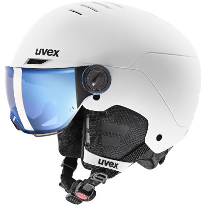 Casco de esquí para niños Uvex Rocket Jr. Visor blanco white - black mat