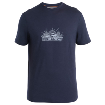 Camiseta de hombre Icebreaker Men Merino 150 Tech Lite III SS Tee IB Grown Naturally azul oscuro Midnight Navy