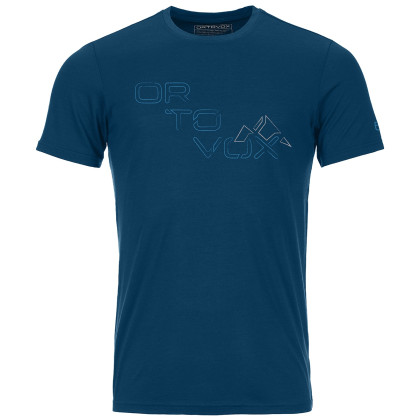 Camiseta de hombre Ortovox 185 Merino Tangram Logo Ts M azul petrol blue