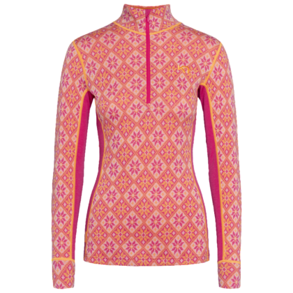 Sudadera funcional de mujer Kari Traa Rose Half Zip Baselayer Top rosa berry