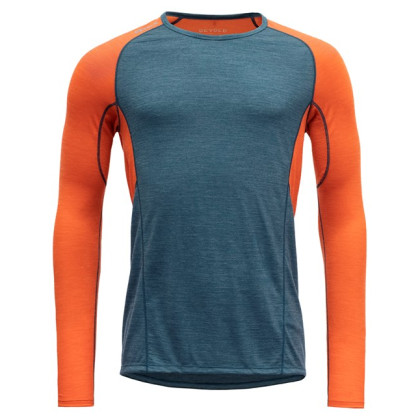 Camiseta funcional de hombre Devold Running Man Shirt azul/naranja Pond