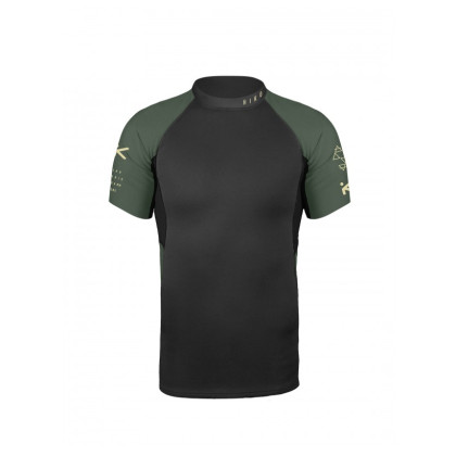 Camiseta funcional de hombre Hiko Symbio e.S/S Top verde/negro