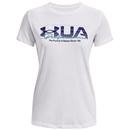 Camiseta de mujer Under Armour Vintage Performance SS blanco White / / Sonar Blue